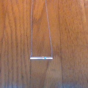 Silver diamond bar necklace
